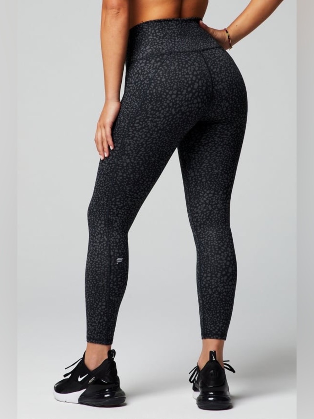 Fabletics Define PowerHold High-Waisted 7/8 Legging black gray animal print gym - Picture 2 of 7